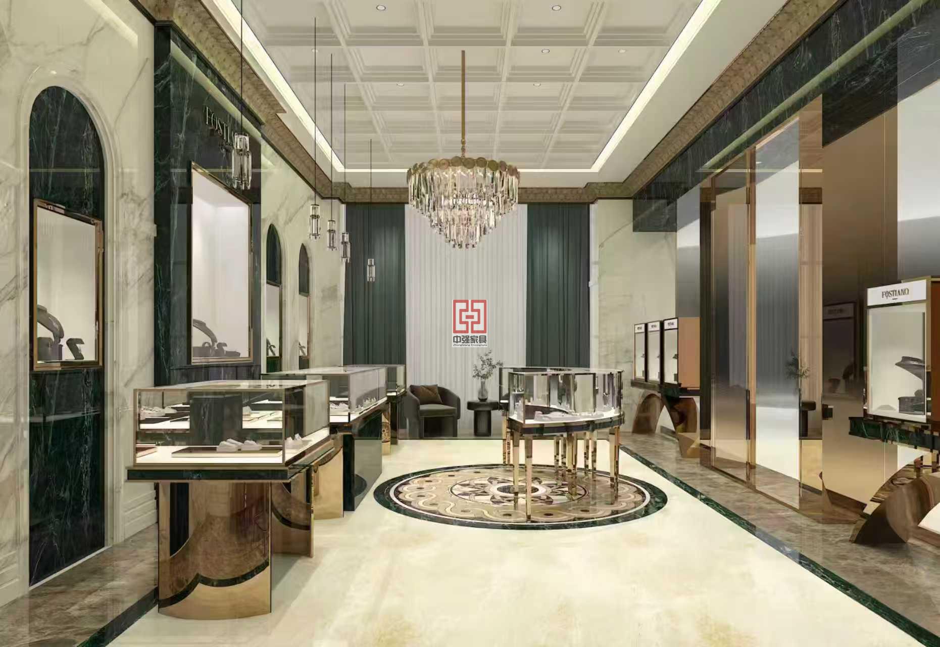 南京中強珠寶展柜定制 江蘇珠寶店整裝服務 品質烤漆 + 免費設計安裝